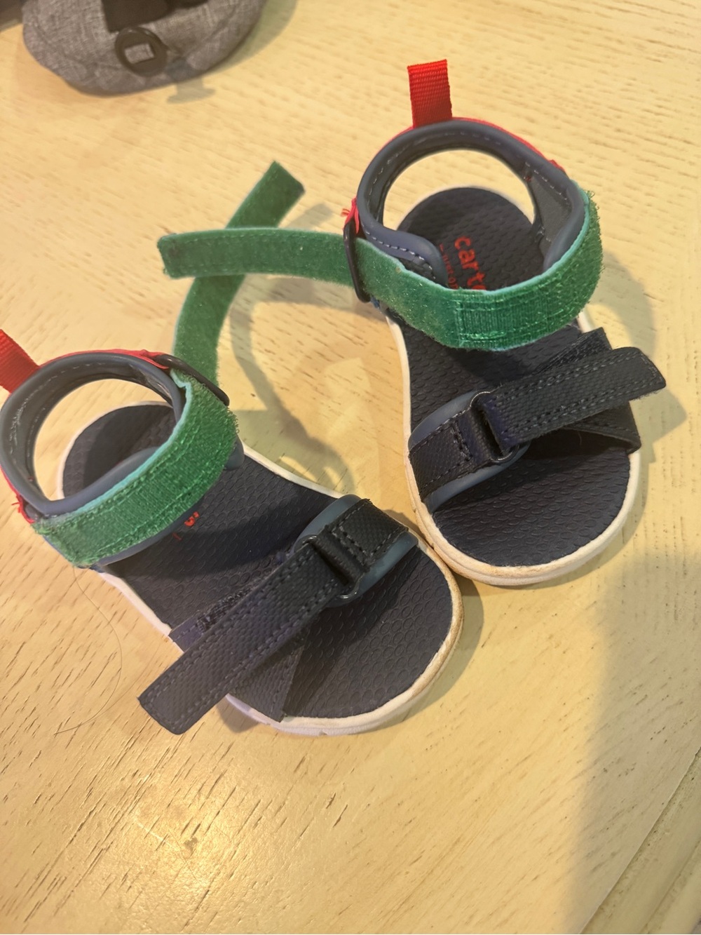 Carter Kids' Navy and Green Velcro Sandals
